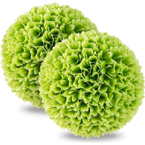 Verdure Sans Entretien Lot de 2 Boules de Buis Artificiel Plante Topiaire Réaliste en PE Résistant aux UV Déco Jardin (1/5)
