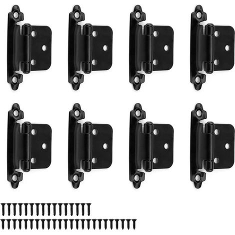 Lot de 8 Charnières de Porte Métalliques Noires 1,4mm Roulement à Billes Charge 3kg pour Portes Fixes Intérieures Design Moderne (1/5)