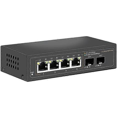 Commutateur Ethernet non administrable 2,5G avec 4 ports 2,5G Base-T et 2 ports de liaison montante SFP 10G, pour 100/1000/2500 Mbps (prise américaine) kns (1/5)