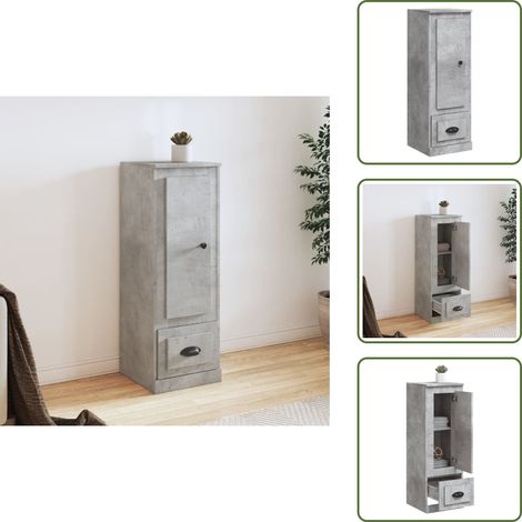 Highboard Betongrau 36x35,5x103,5 cm Holzwerkstoff - Sideboard - Hochschrank - Wohnzimmermöbel - Holzwerkstoff - Graue Farbe (1/5)