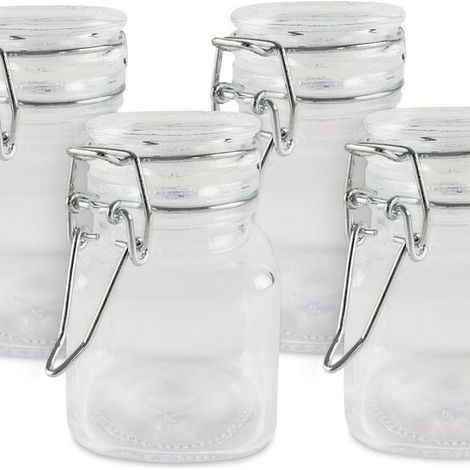 Pots à épices en verre transparent – réutilisables – Ensemble de cuisine (1/5)
