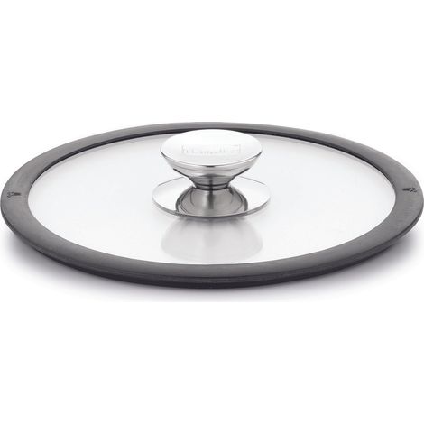 Couvercle en Verre Transparent avec Bord en Silicone pour Casserole et poêle de 24 cm de diamètre (1/3)