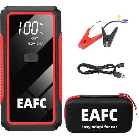 Arrancador de batería para coche, corriente máxima de 2000 A, carga de múltiples dispositivos, incluye bolsa de fijación con clip original de 2000 A. (1/2)