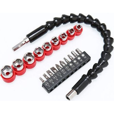 Packung mit 20 flexiblen Schraubendreherbits für 295 mm Stangenverlängerung (1/5)