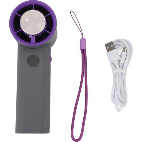 Portable Small Fan High Speed Cordless High Wind Power Cooling Handheld Fan for Outdoor Gray Purple (1/5)
