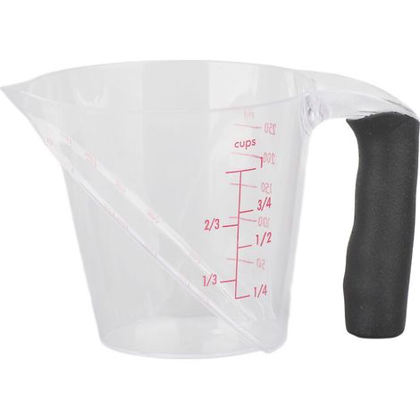 Measuring Cup Heat Resistant Angled Plastic Measuring Mug with Handle for Drinking Baking Cooking Pouring Liquid 250ml (1/5)