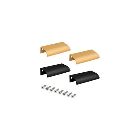 Juego de 4 tiradores ocultos bicolor para armarios, tiradores portátiles para armarios, tiradores empotrados, tiradores para puertas, tiradores curvos para armarios/puertas de cocina/dormitorio - Crez
