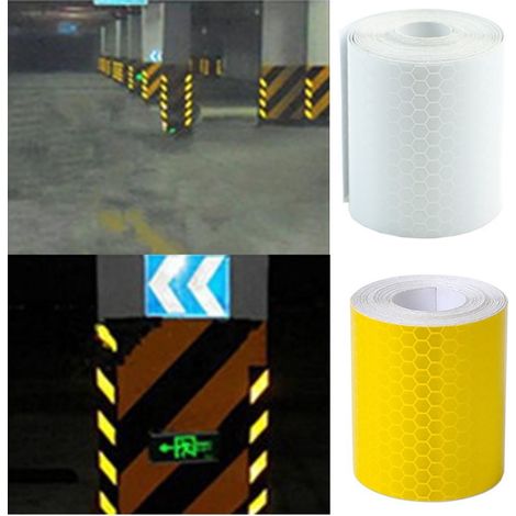 TRADE SHOP - 25 Metri Nastro Adesivo Catarifrangente Auto Camion Giallo Alta Visibilità - (1/5)
