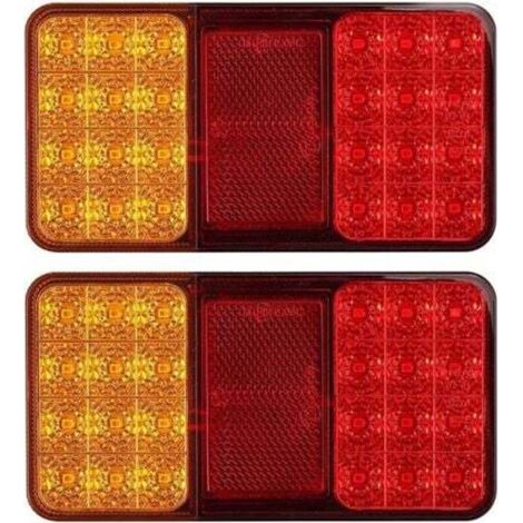 2pcs E-Marked LED Rear Lights, Turn Signal Parking Lights with 2x18 LEDs, Waterproof LED Position Lights, 12V Universal Rear Brake Lights for Trailer, Caravan, Truck, Tractor