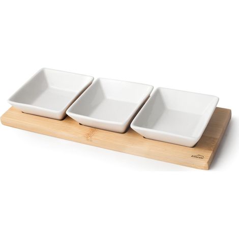 Plateau en Bambou 28 x 10 cm, 3 Compartiments x 100 ML (1/5)