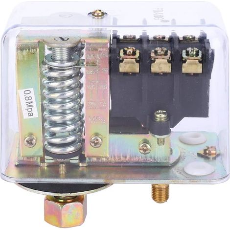 Commande de Pressostat de Compresseur D'air, Contrôleur de Pression D'air Triphasé 380V 8Kg Gyd20 Transparent, Pressostat D'air,Valve manuelle (1/5)