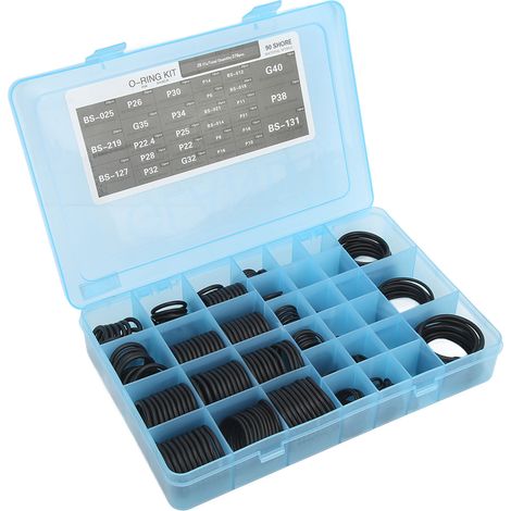 Kit joint torique 376 pièces rondelles d'étanchéité climatisation remplacement pour excavatrice Daewoo DH EC R, assortiment joints caoutchouc. (1/5)