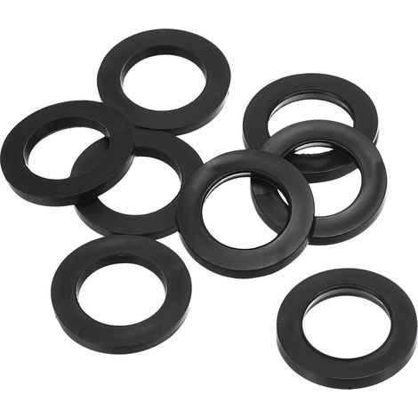 Rondelle Plate Caoutchouc, 8 Paquet 15mm ID 23mm OD Étanchéité Entretoise Joint Anneau pour Robinet Tuyau Eau Tuyau Fixation Boulon, Noir (1/5)