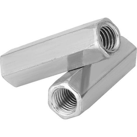 Écrous longs 5 pièces en acier zingué M10 40/50 écrou hexagonal long écrou à filetage hexagonal bricolage rondelle (1/4)