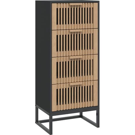 Credenza cassettiera cassettiera mobile contenitore organizer cucina soggiorno soggiorno alto 40 x 30 x 95 cm derivati del legno nero 020034918