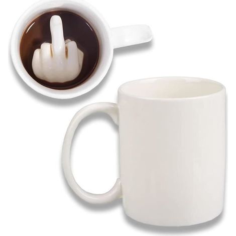1PCS Tasse de doigt d'honneur en céramique,tasse Facker, tasse de doigt d'honneur personnalisée en céramique,tasse parodie montrant (1/4)