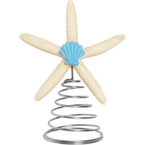 Étoile De Mer Artificielle - Décor De Noël Pour Sommet D'Arbre - Thème Nautique Côtier - 22,3 cm - 1 Pièce (1/5)