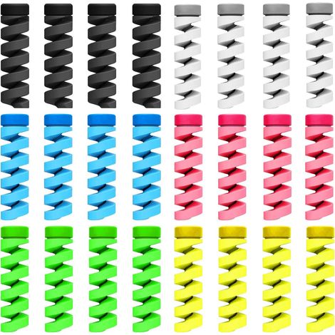Cable Protector/Wire Repair/PET Cable Case/Cord ID Cover, 24 Pcs Protector Earphone Headphone Adapter USB Cable Sleeve (1/5)
