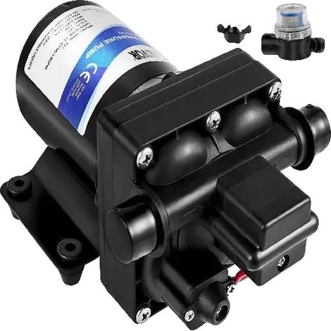 Bomba de agua dulce, 12 V CC, 3 GPM, 45 psi, 1/2 pulgada NPT, válvula de retención integrada (1/5)