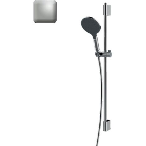 Ensemble barre de douche ronde et pomme de douche nickel satiné Apice - Bossini DA5059094