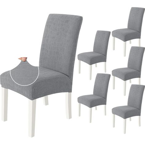 Housse De Chaise 4 Pièces, Housse Chaise Salle À Manger Élastique, Gris Clair (1/5)