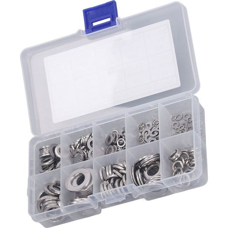 Kit de 260 rondelles Grower en acier inoxydable 304, tailles M2.5 à M10 pour fixation anti-désassemblage (1/5)