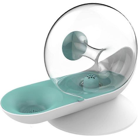 Abreuvoir pour chien 2,8 L en forme d'escargot, double filtre, grande capacité, remplissage automatique, alimentation sans fil, bleu (1/5)