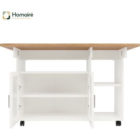 Desserte de cuisine en verre multicolore avec rangement 120 x 30 x 79,5 cm HOMAIRE (1/5)
