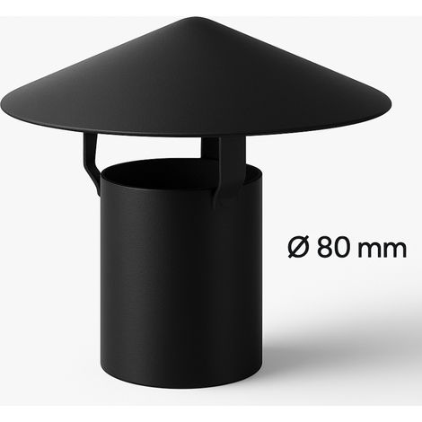 Cappello cinese canale fumo Ø 80 mm stufa pellet acciaio zincato antipioggia (1/5)