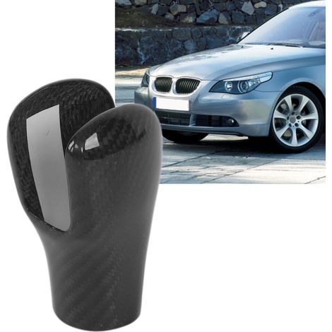 Cache de protection pour pommeau de levier de vitesse BMW Série 5 2004-2007, en véritable fibre de carbone. (1/5)
