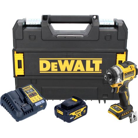 DeWalt DCF 860 M1T Akku Schlagschrauber 18 V 282 Nm 1/4" Brushless + 1x Akku 4,0 Ah + Ladegerät + TSTAK