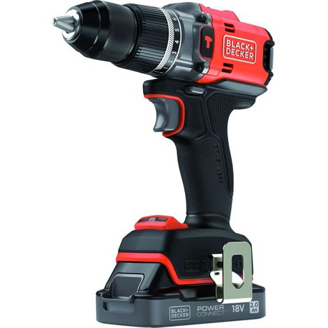 BLACK+DECKER - Trapano avvitatore percussione AKU 18V, 1x batteria 2,0 Ah Li-Ion, caricabatterie BLD683D1XK-QW
