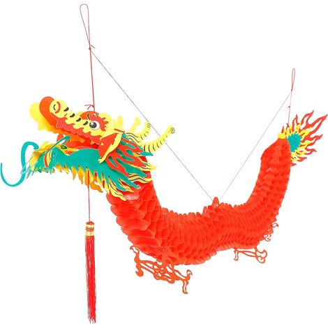 Lanterne Dragon Chinois - 1 Pièce - Plastique - Décoration Nouvel An 2026 - Intérieur Extérieur - 59 Pouces (1/5)