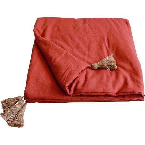 Edredon bout de lit en coton 90 x 190 cm Cocon terracotta