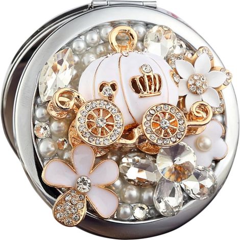 1 Miroir De Maquillage Compact en Métal pour À Main Miroir De Voyage pour Femmes Miroir De Maquillage Portable pour Filles (1/5)