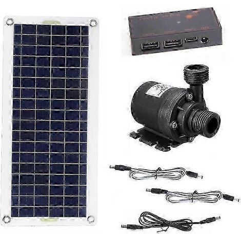 Solarpumpe 12V DC, 50W Leistung für Gartenbrunnen und Bewässerung mit 800 Litern/Stunde Fördermenge und geringem Geräuschpegel