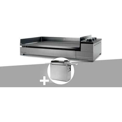 Plancha gaz Premium 75 inox avec chariot - Forge Adour