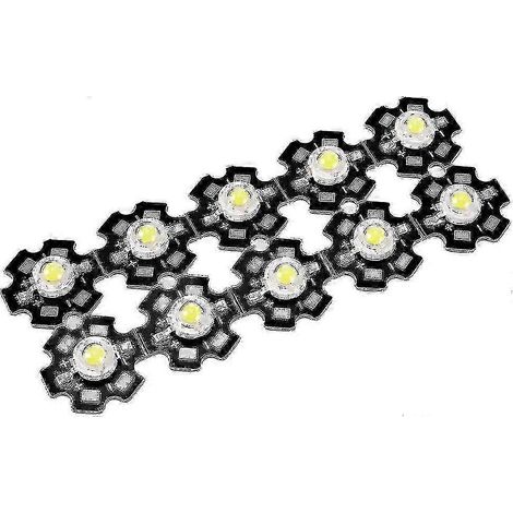 Paquete de 10 bombillas LED COB ultrabrillantes de alta potencia (1W 350mA), luz blanca pura para focos. (1/2)