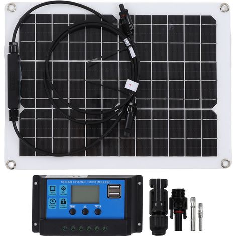 Panneau solaire flexible 15W en silicium monocristallin PET avec contrôleur 50A (1/5)