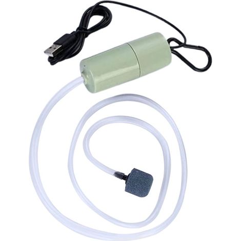 Pompa d'aria domestica, mini pompa di ossigeno USB silenziosa per acquari, adatta per la pesca all'aperto. (1/5)