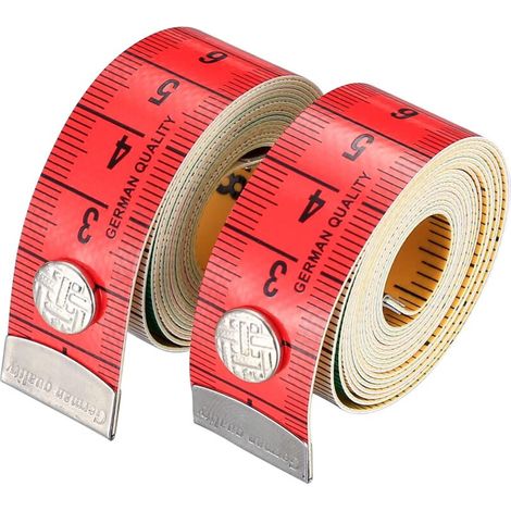 Ruban mesure couture 150cm/60 pouces avec boutons pour tailleur lot de 2 (1/4)