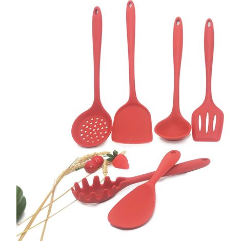 Lot de 6 embouts en silicone sans BPA Rouge (1/5)