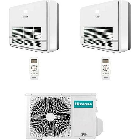 Climatizzatore Condizionatore Hisense Console Serie Turbo R32 Dual Split Inverter 9000 + 9000 BTU con U.E. 2AMW42U4RGC NOVITÁ Classe A++/A+ (1/2)