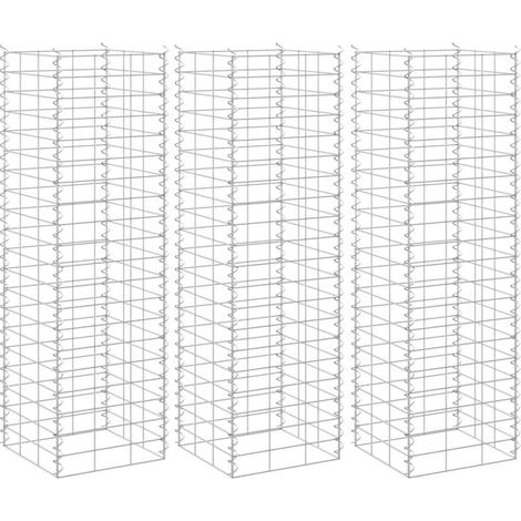 Gabion Raised Bed Silver Iron Medium Heavy Duty vidaXL