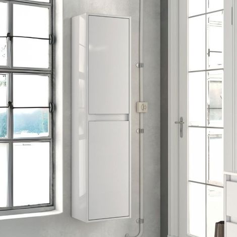 Colonna da bagno sospesa 35x150H cm colore bianco laccato lucido - Foltin