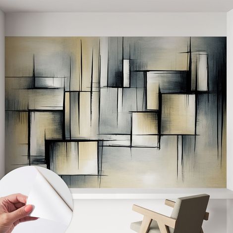 Papier peint autocollant avec imprimé pour décoration intérieure pour rénovation a motif Géométrie abstraite 152x104 cm (1/5)