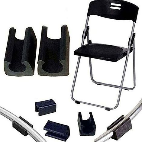 32pcs Patin Pied Chaise Tube Embout Tampon Capuchon Bouchon Protection Plancher Meuble Forme U Plastique Jambe Pince (14mm, noir) (1/5)