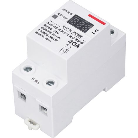 DIN 40A 230V Über-/Unterspannungsschutzrelais mit Display, automatischer Rückstellung und Kontrollleuchte für Schalttafeln (1/5)