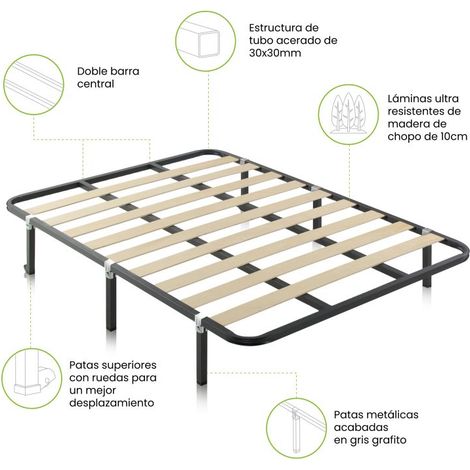 Somier láminas RX Silver 150x190 con patas (1/5)