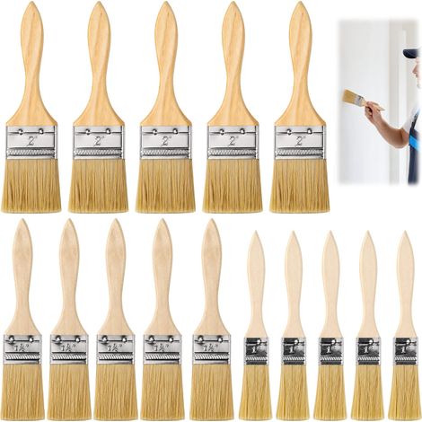 15 Pcs Pinceaux Peinture Mur, 25/38/50 mm Pinceau Plat Peinture Universel (1/5)